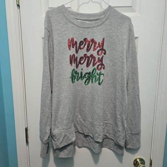 Merry Merry Bright Longsleeve Sweatshirt Size XL - Picture 1 of 2